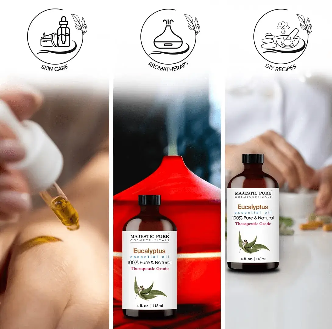 Eucalyptus Essential Oil | 100% Pure and Natural Eucalyptus Oil | Premium Grade Essential Oils for Hair Care, Home Diffusers, Skin, Aromatherapy, Massage and Humidifiers | 4 Fl Oz - Image 5