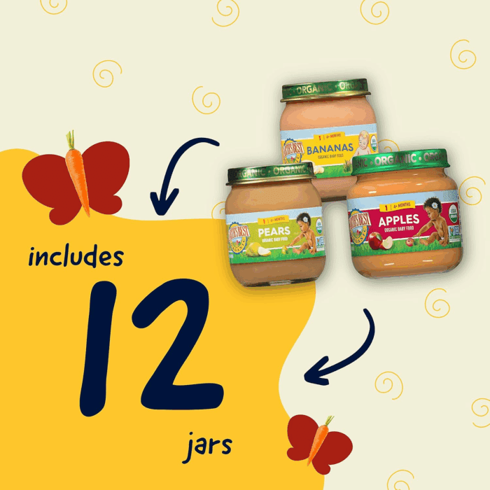 Organic Baby Food Jars, Stage 1 Fruit Puree for Babies 4 Months and Older, Organic Fruit Variety Pack, 4 Oz Resealable Glass Jar (Pack of 12) - Image 4