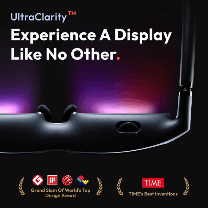 Pro XR/AR Glasses — 135" 120Hz 1000Nits Ultraclarity Display, Harman Audio, Myopia Adjustments, Electrochromic Film, Video Display Glasses for Iphone 16/15/Android/Mac/Pc/Steam Deck/Consoles - Image 3