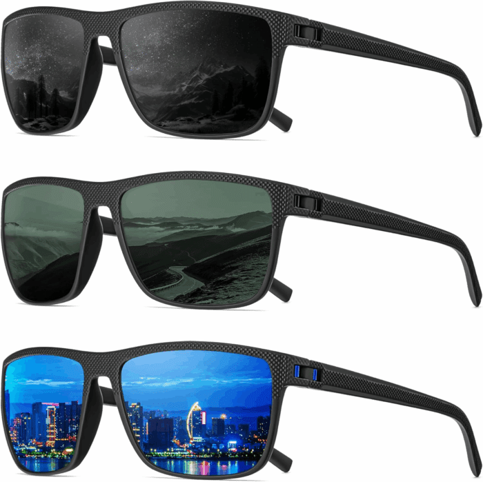 Polarized Sunglasses Men, Mens Sunglasses Polarized UV Protection Lightweight Sun Glasses for Driving Fishing Golf
