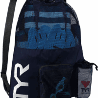 Big Mesh Mummy Backpack for Wet Swimming, Gym, and Workout Gear, Blue/Yellow - Image 3