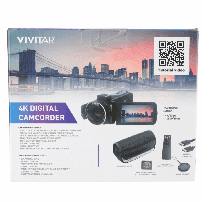 4K HD Digital Video Camera with Wifi, Built in Night Vision, and 3" Touch Rotational Display - Image 9