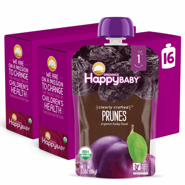 Clearly Crafted Organic Baby Food Stage 1, 3.5, 16 Count, Prunes, 56 Oz (Pack of 16)