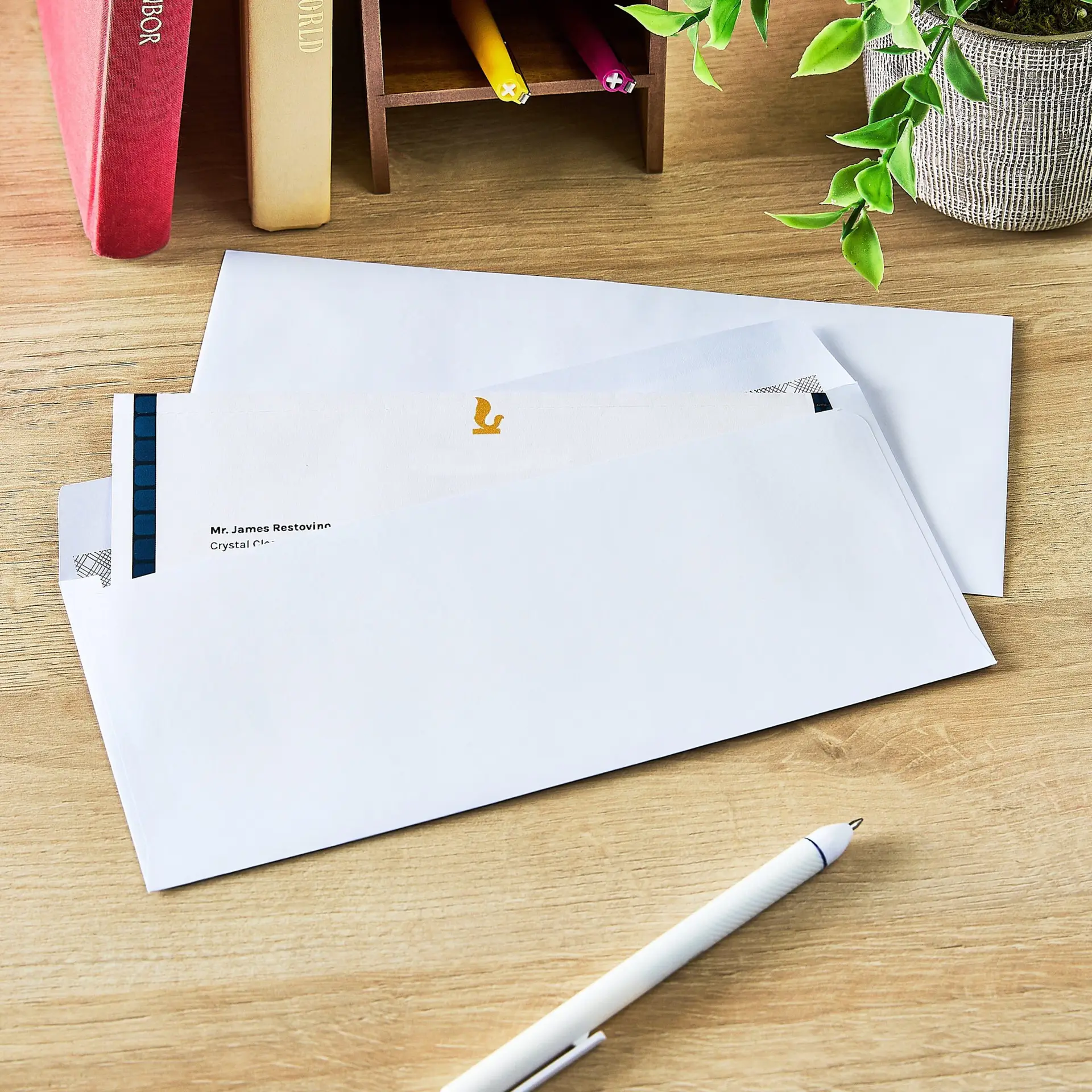 PEN + GEAR #10 Privacy Tint Gummed Envelopes, White, 4.13 in X 9.5 In, 40 Count - Image 2