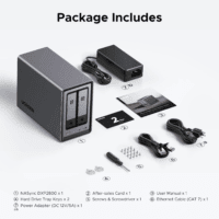 Nasync DXP2800 2-Bay Desktop NAS, Intel N100 Quad-Core CPU, 8GB DDR5 RAM, 2.5Gbe, 2 * M.2 Nvme Slots, 4K HDMI, Network Attached Storage (Diskless) - Image 9