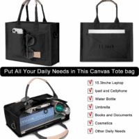 Tote Bags for Women Canvas Tote Purse Crossbody Bags with Pockets Top Handle Shoulder Handbags Satchel Bags for Women - Image 4