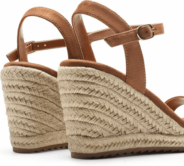 Espadrilles Wedge Sandals for Women, Women'S Open Toe Summer Dressy Sandals with Adjustable Ankle Strap and Soft Footbed - Image 4