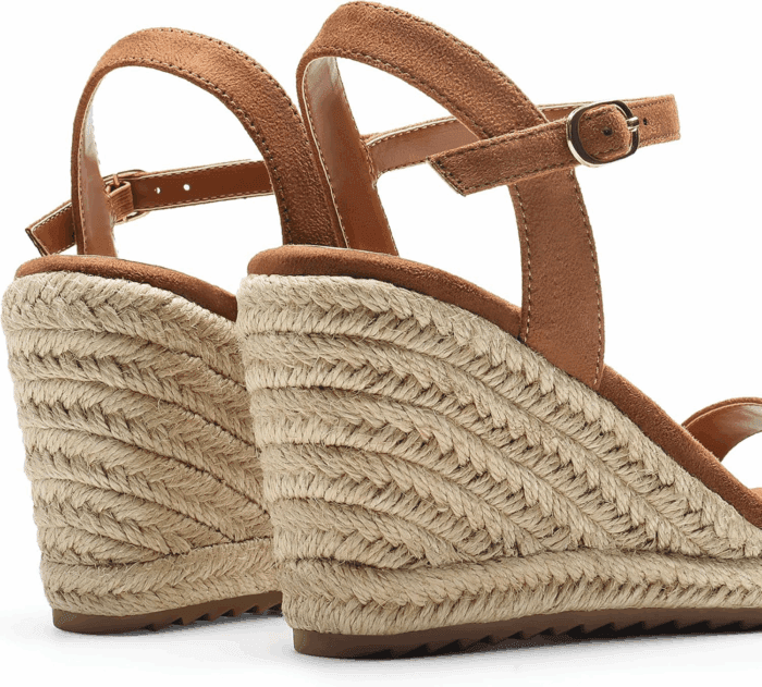 Espadrilles Wedge Sandals for Women, Women'S Open Toe Summer Dressy Sandals with Adjustable Ankle Strap and Soft Footbed - Image 4