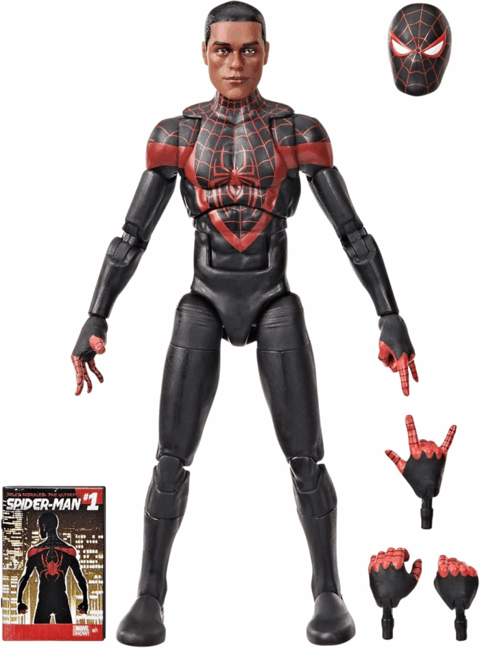 Legends Series Ultimate Miles Morales, Spider-Man Comics-Inspired Collectible 6-Inch Scale Action Figure with Character-Sized Comic Accessory