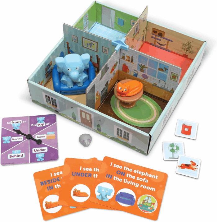 Elephant in the Room Positional Word Activity Set, Educational Games, Sight Word Games, Board Games for Kids, Ages 4+, Birthday Gifts for Boys and Girls