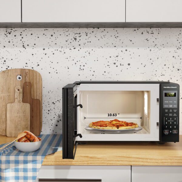 0.9 Cu Ft Countertop Microwave Oven, 900 Watts, Black Stainless Steel, New - Image 9