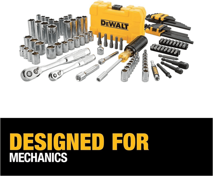 Mechanics Tools Kit and Socket Set, 1/4" & 3/8" Drive, SAE, 108-Piece (DWMT73801) - Image 4