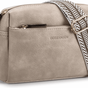 Small Crossbody Purse for Women Triple Zip Cell Phone Leather Handbag with Colored Shoulder Strap