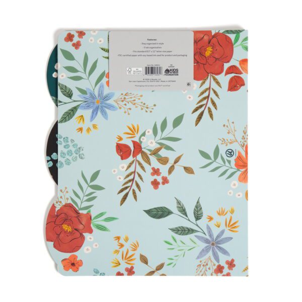 Decorative File Folders, 9 Count, Midnight Blossom, 1/3-Cut Tabs, Letter Size - Image 2