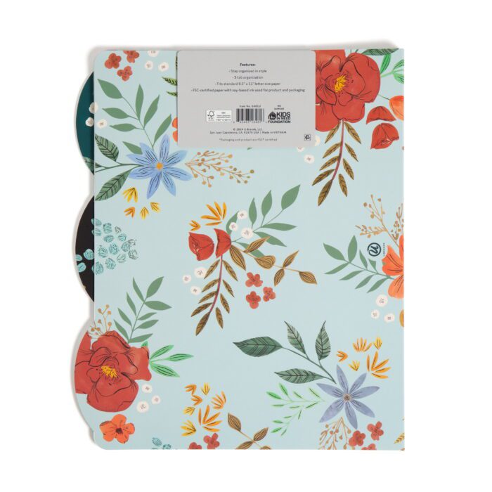 Decorative File Folders, 9 Count, Midnight Blossom, 1/3-Cut Tabs, Letter Size - Image 2
