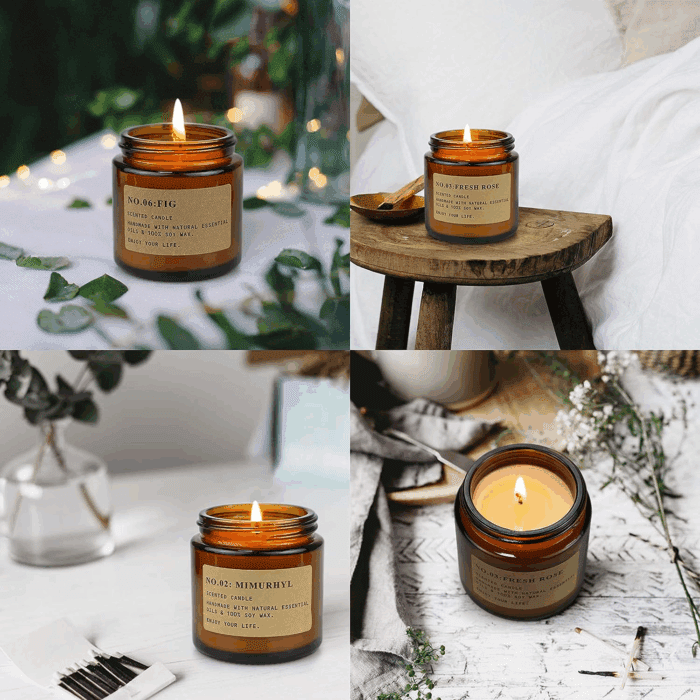 6 Pack Candles for Home Scented Aromatherapy Candle Gift Set for Women Soy Wax Long Lasting Amber Jar Candles Gift for Birthday Mother'S Thanksgiving Day Present - Image 3