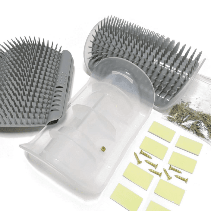 2 Pack Softer Self Groomer with Catnip Wall Corner Massage Comb Scratcher Grooming Brush Tool for Long & Short Fur Kitten Cats Dogs - Image 7