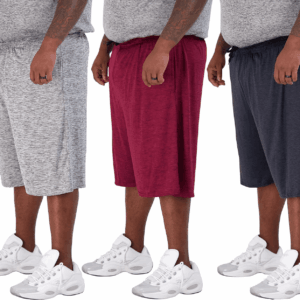 Men'S Big & Tall 3-Pack Dry Fit & Mesh Active Athletic Perfomance Shorts (3X-5X)
