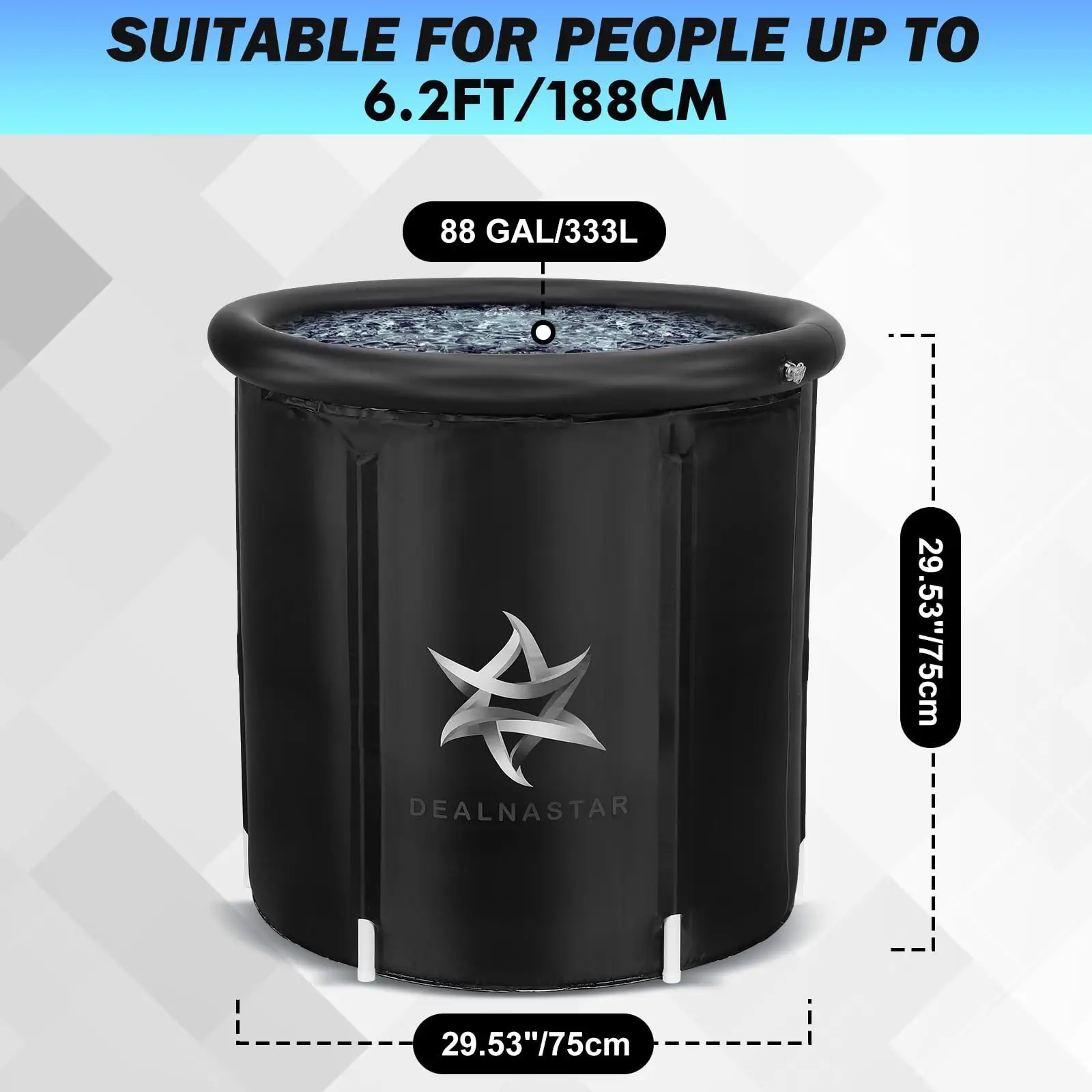 Portable Ice Bath Tub, 88 Gal Cold Plunge for Athletes - Durable Inflatable Design, Indoor/Outdoor Use - Image 6