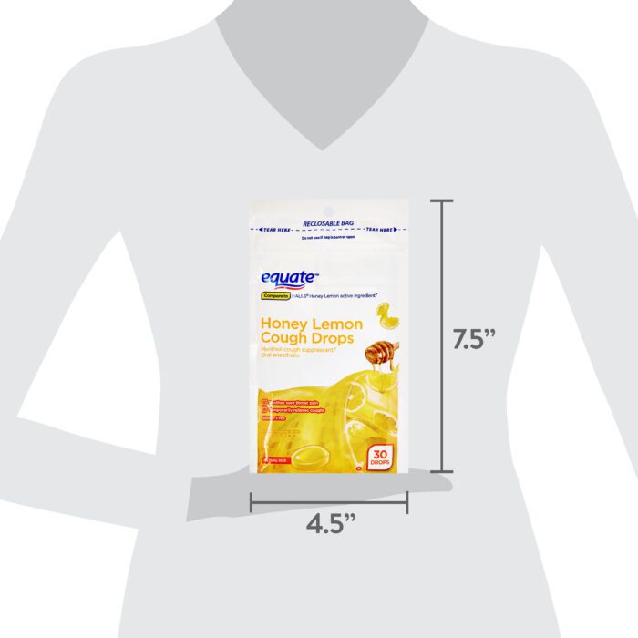 Sore Throat and Cough Relief Honey Lemon Cough Drops with Menthol, 7.5Mg, 30 Count - Image 8