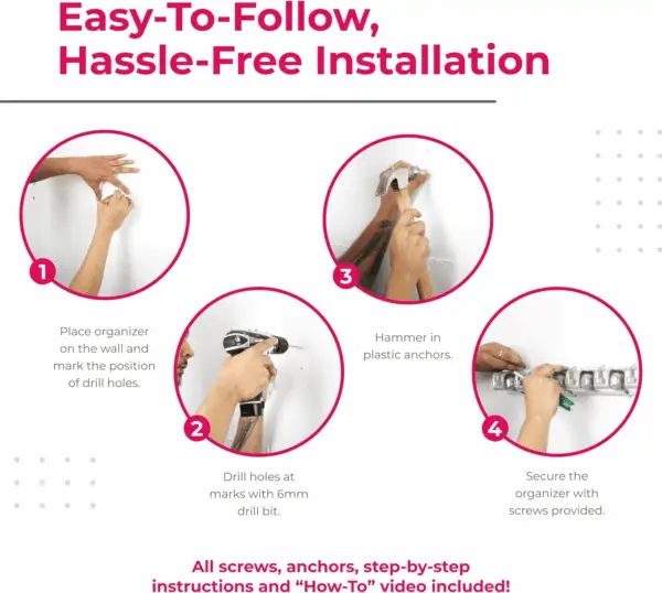 EXTRA GRIP Mop & Broom Holder Wall Mount - Wall Hanging Garden Tool & Utility Closet Organizer, Mop & Broom Hook, Broom Hanger Wall Mount, Mop Broom Organizer, Wall Mounted Broom Rack Mop Storage - Image 8