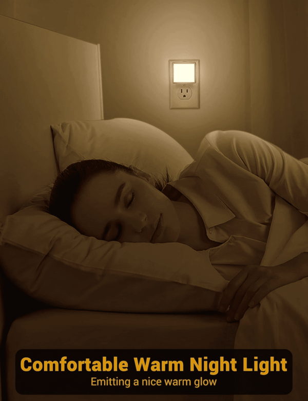 Night Lights Plug into Wall 2 Pack, Plug in Night Light with Dusk-To-Dawn Light Sensor, 3000K Soft White 0.3W, LED Nightlight for Bathroom, Adult, Hallway - Image 5