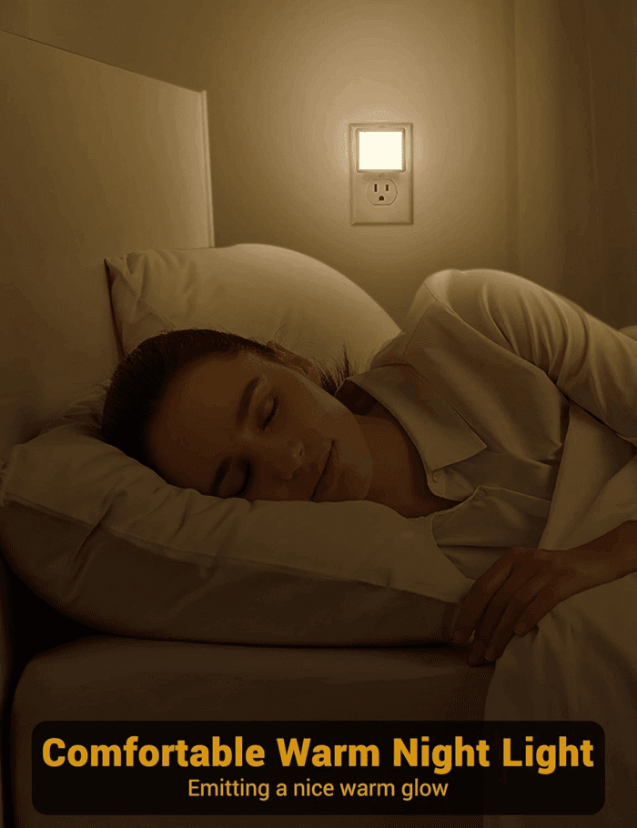 Night Lights Plug into Wall 2 Pack, Plug in Night Light with Dusk-To-Dawn Light Sensor, 3000K Soft White 0.3W, LED Nightlight for Bathroom, Adult, Hallway - Image 5