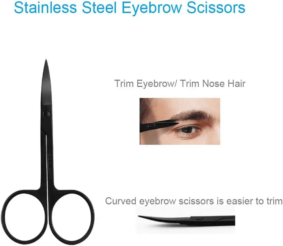 Eyebrow Razor, 5-In-1 Eyebrow Kit, Professional Eyebrow Grooming Set, Eyebrow Trimmer Set for Women and Men, Including Brow Razors Trimmer, Brush, Eyebrow Scissors, Slant Tweezers - Image 3