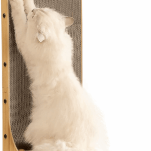 Cat Scratcher, 26.8 Inch L Shape Cat Scratch Pad Wall Mounted, Cat Scratching Cardboard with Ball Toy for Indoor Cats, Large Size