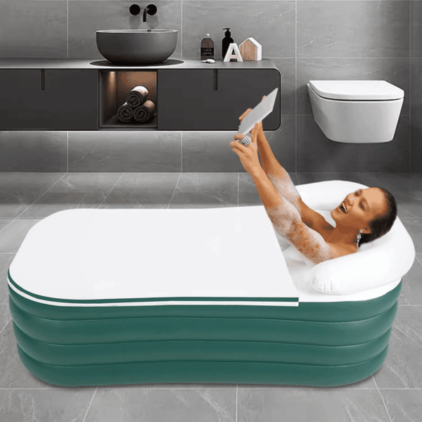 For Adult Spa Inflatable Adult Bath Tub, Foldable Portable Inflatable Soaking Bathtub with Electric Air Pump Blow up Bathtub - Image 6