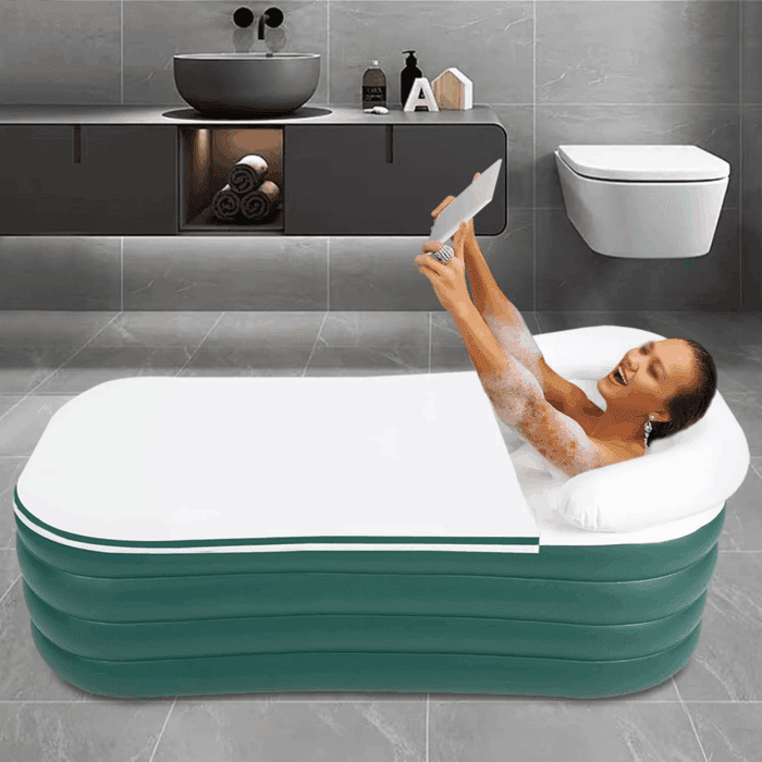 For Adult Spa Inflatable Adult Bath Tub, Foldable Portable Inflatable Soaking Bathtub with Electric Air Pump Blow up Bathtub - Image 6