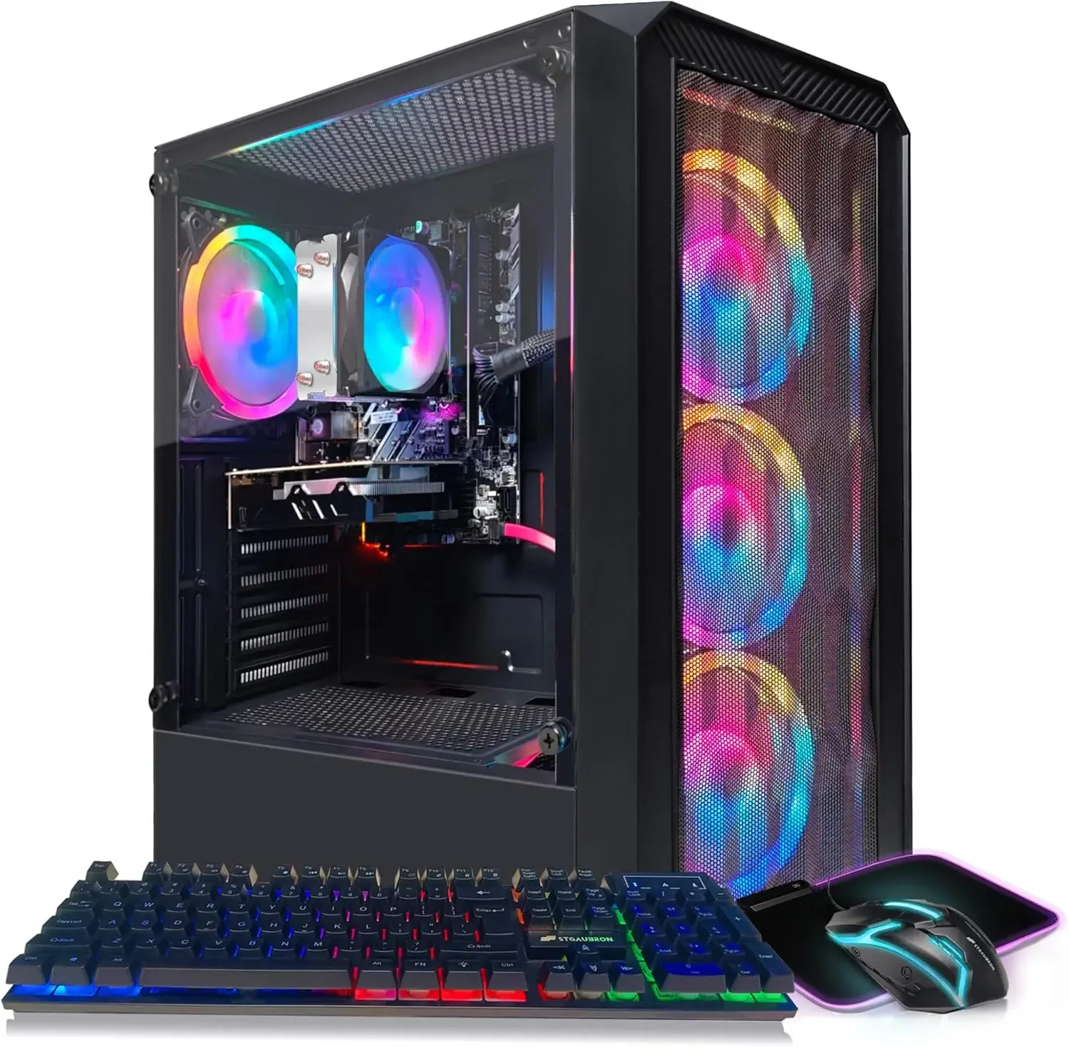 Gaming Desktop PC, RX 580 16G, Intel 10Th Gen G5905 3.5G, 16G RAM, 1T SSD, Wifi, BT 5.0, RGB Fan X 5, Windows 11 Home - Image 10