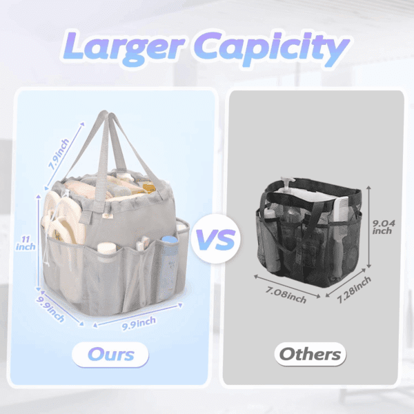 Mesh Shower Caddy Portable with Drawstring, Dorm Room Essentials for College Students, Grey Shower Bag for Camping,Swimming,Gym,Travel,Bathroom - Image 5