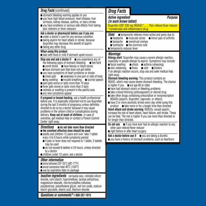 Ibuprofen Pain Reliever and Fever Reducer Coated Tablets, 200Mg, 100 Count - Image 2