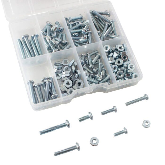 182-Piece Zinc Plated, Machine Screw and Nut Assortment with Storage Case, 3304 - Image 11