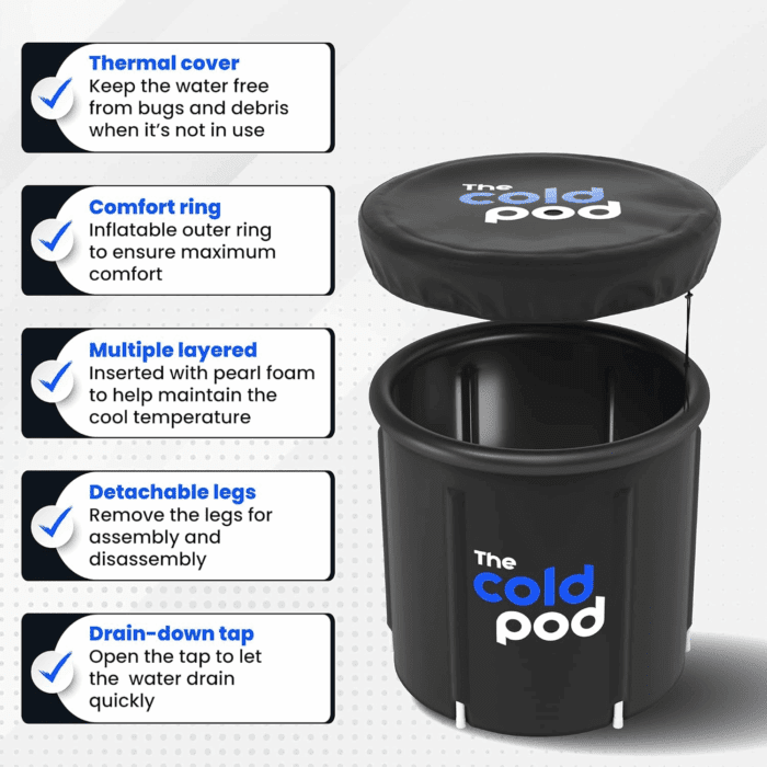 Ice Bath Tub for Athletes with Cover: 85 Gallons Cold Plunge Tub for Recovery, Multiple Layered Portable Ice Bath Plunge Pool by - Image 2