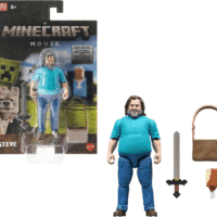 Minecraft Action Figure & Accessories Set, 4-Inch Steve Posable Character Collectible Inspired by a Minecraft Movie