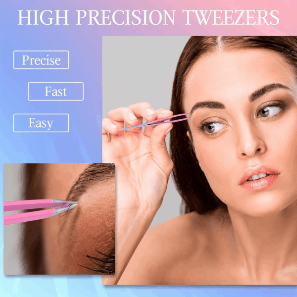 Precision Tweezers Nail Clippers Kit for Facial Hair, Lashes - Travel Case Included - Image 5