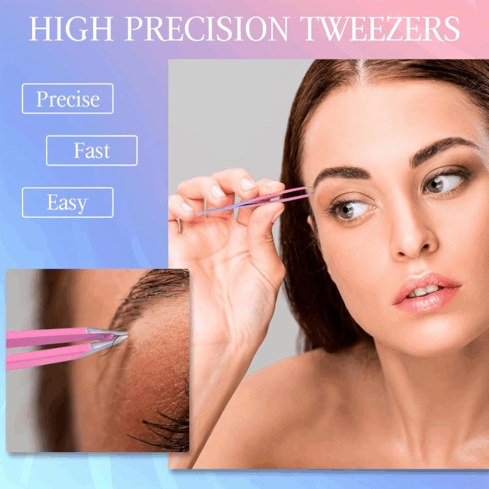 Precision Tweezers Nail Clippers Kit for Facial Hair, Lashes - Travel Case Included - Image 5