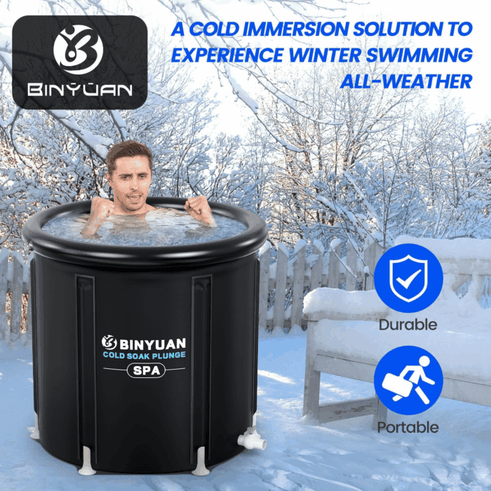 XL Ice Bath Tub for Athletes with Cover 99 Gal Cold Plunge Tub for Recovery, Multiple Layered Portable Ice Bath Plunge Pool Suitable for Gardens, Gyms and Other Cold Water Therapy Training - Image 2