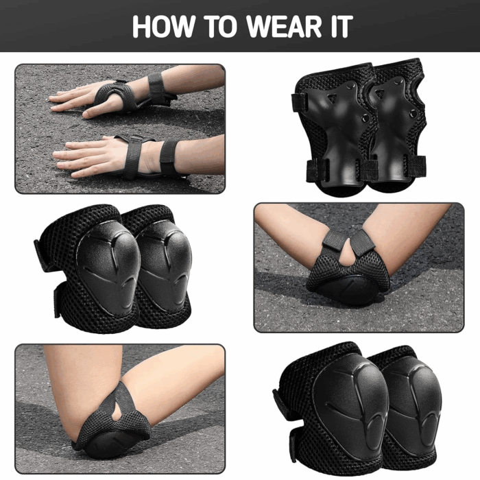 Kids Protective Gear Set - Knee Pads, Elbow Pads, and Wrist Guards for Skating, Cycling, Rollerblading, Scooter - Toddler to Teen Size (3-10 Years) - Image 2