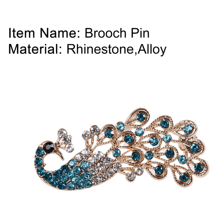 Brooch Pin Shiny Lovely Women Fashion Peacock Shape Collar Pin for Wedding - Image 8