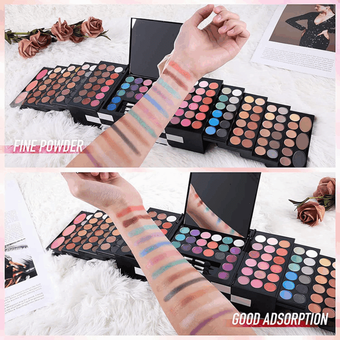 M 148 Colors Makeup Pallet,Professional Makeup Kit for Women Full Kit,All in One Makeup Sets for Women&Beginner,Include Eyeshadow,Lipstick,Eyeliner,Concealer,Makeup Brush(045 Set-Black) - Image 2