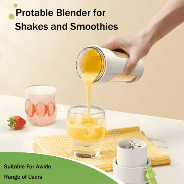 Portable Blender, 340 Ml Personal Juicer Cup,Usb Rechargeable,Household Fruit Mixer for Shakes and Smoothies,Easy to Clean,Bpa Free for Travel, Home and Office - Image 6