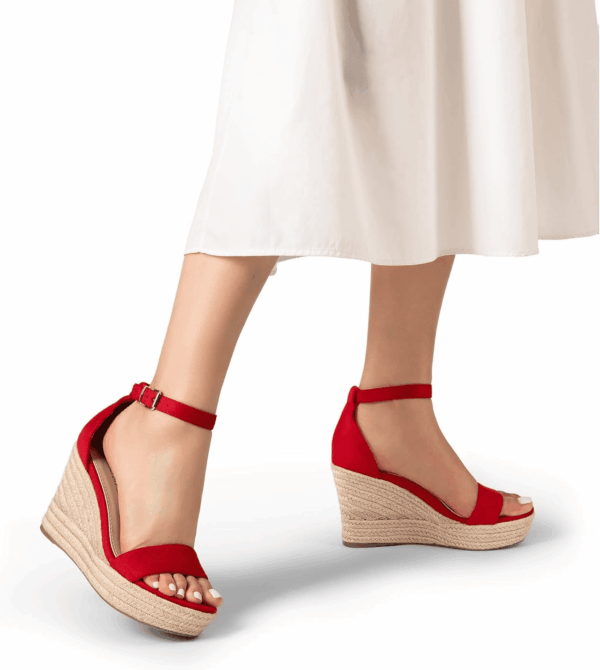 Women'S Platform Wedges Sandals, Comfortable Open Toe Espadrilles Sandals Dressy Buckle Ankle Strap Summer Shoes - Image 7