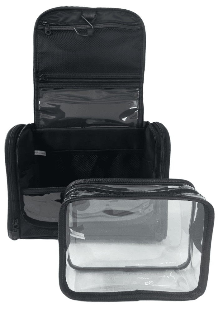 Red Stone Beauty, 2 Piece Toiletry Bag, Unisex Travel Bag or Dopp Kit, Hanging Organizer, Black - Image 2