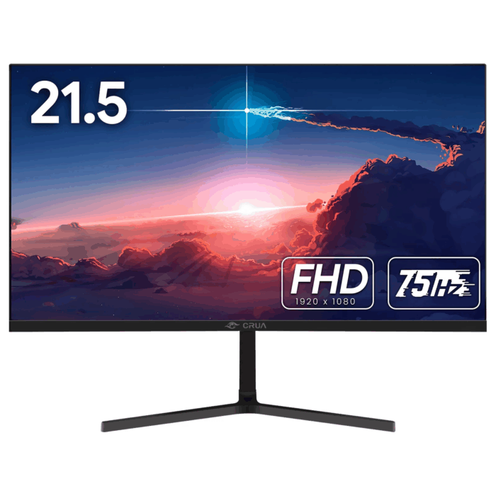 22 Inch FHD 1080P Computer Monitor - 75Hz VA Panel with 3-Side Frameless Design, Eye-Care Technology & VESA Mount, HDMI/VGA Ports (Black) - Image 3