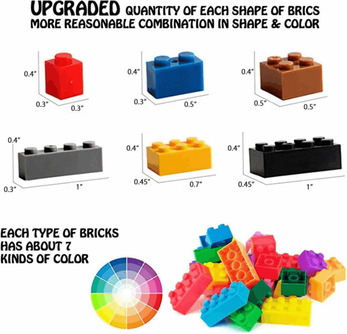 Building Blocks for Kids, Classic Construction Toy Set, Creative Compatible with Major Brands for Boys and Girls,1000 PCS - Image 5