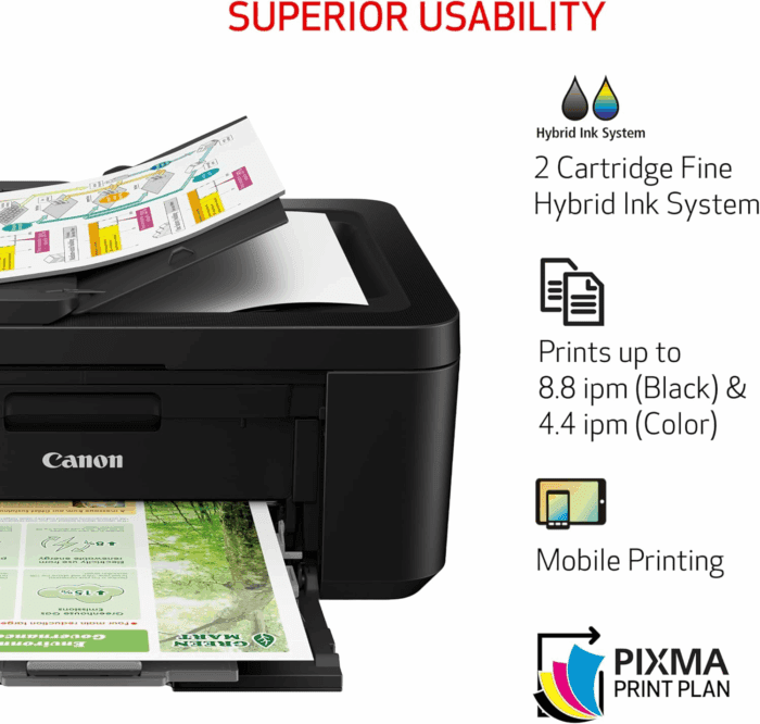 PIXMA TR4720 All-In-One Wireless Printer, Home Use with Auto Document Feeder, Mobile Printing and Built-In Fax, Black - Image 4