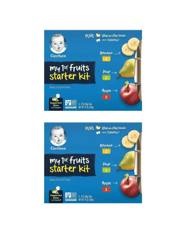 My 1St Fruits Starter Kit, Banana, Pear & Apple Puree, 2 Ounce Tubs, 2-Pack (Set of 6)